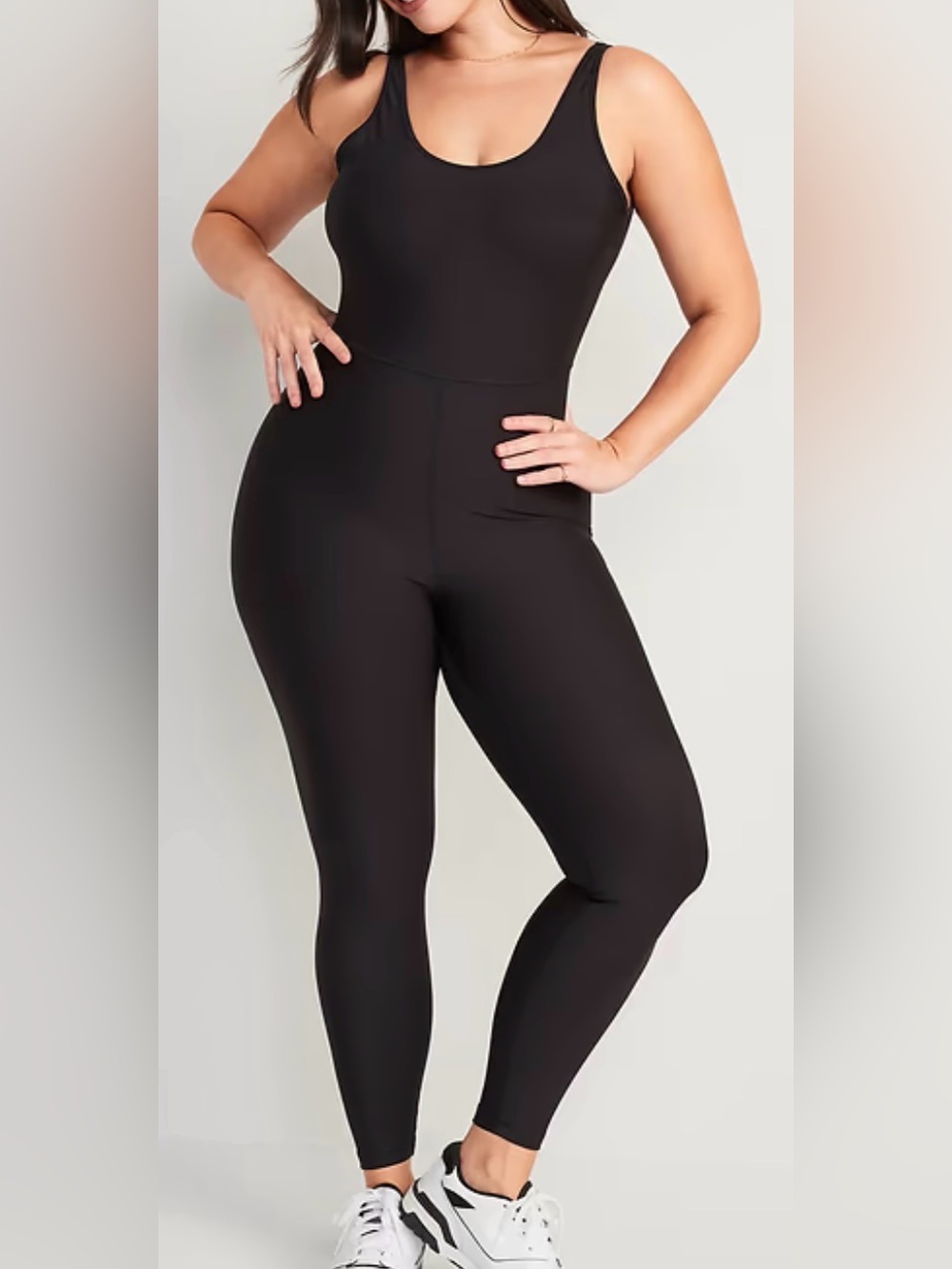 Old Navy PowerSoft Scoop Neck Bodysuit, Black, sz M Tall